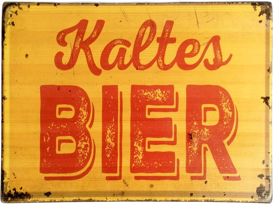 Bierkastensitz, Outdoor Hocker, Vintage Sitzauflage aus Holz für Getränkekisten mit Kaltes Bier als