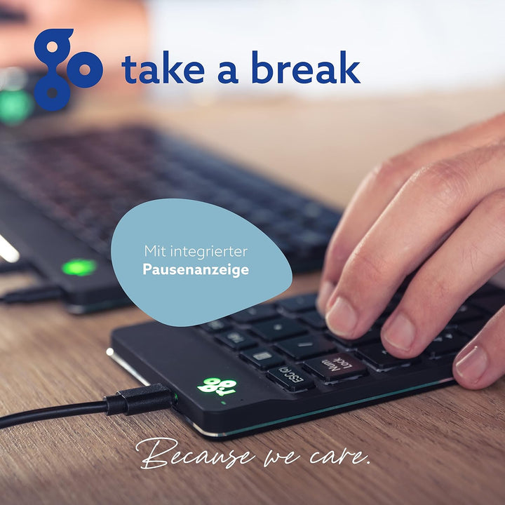 R-Go Tools R-Go Numpad Break, Numerische Zusatztastatur mit USB-Anschluss, Kabelgebunden, Schwarz,