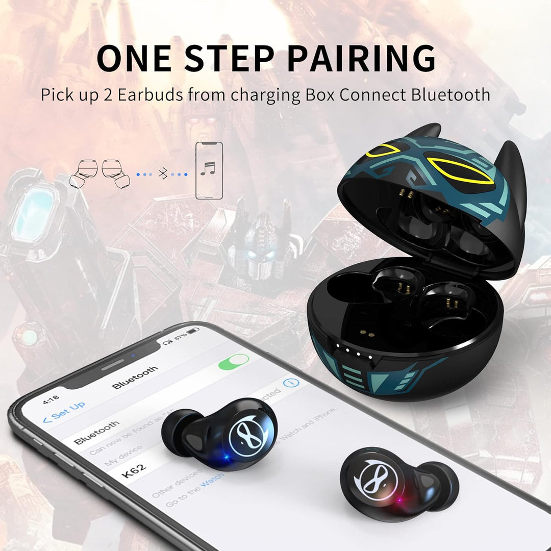 Wireless In-Ear-Kopfhörer, HiFi Stereo Bluetooth-Kopfhörer Kinder mit Dual-Mikrofon-Touch-Steuerung