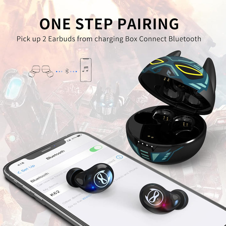 Wireless In-Ear-Kopfhörer, HiFi Stereo Bluetooth-Kopfhörer Kinder mit Dual-Mikrofon-Touch-Steuerung