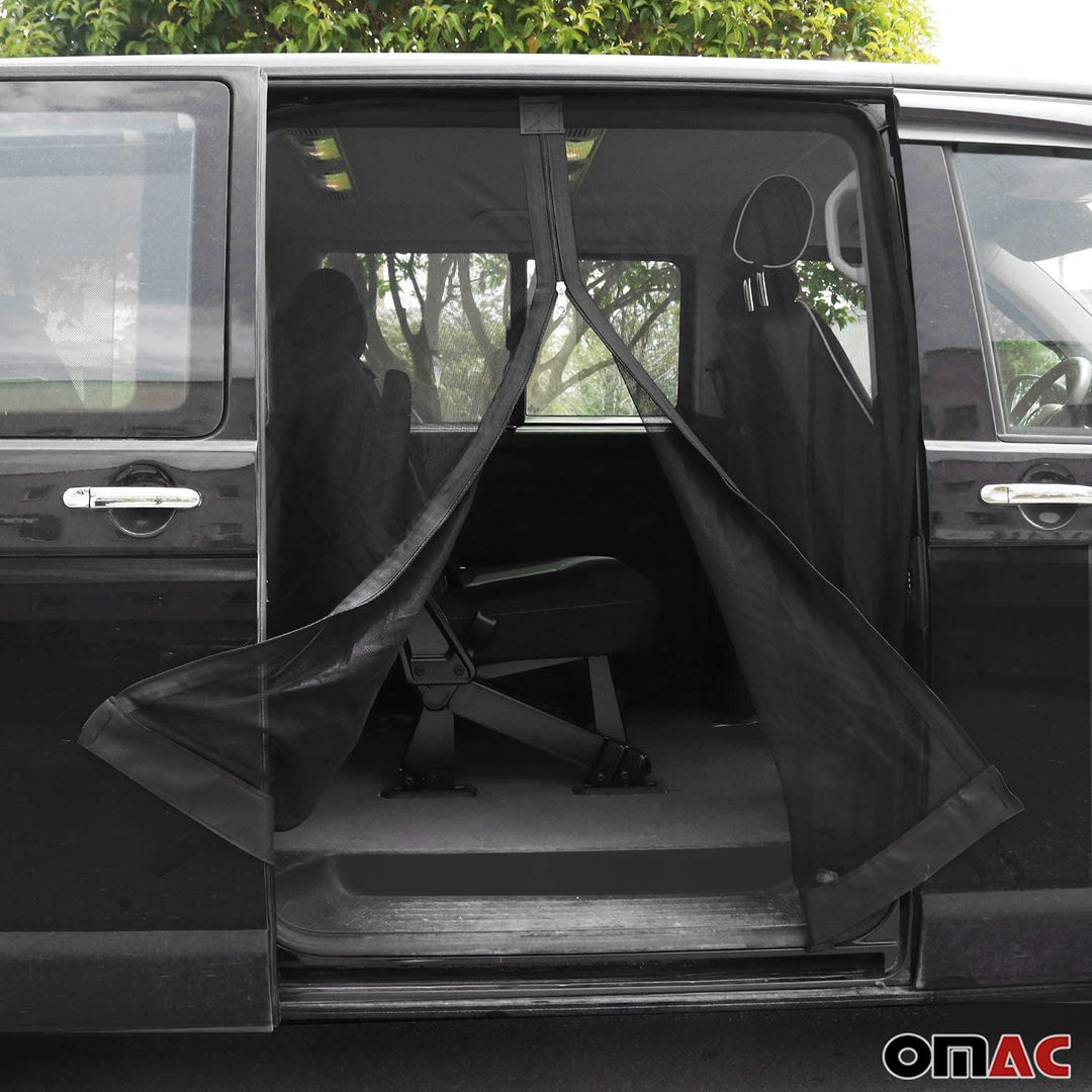 OMAC Moskitonetz Magnetisch Seitentür kompatibel mit Peugeot Expert Traveller 2017-2024 Schwarz / Mo