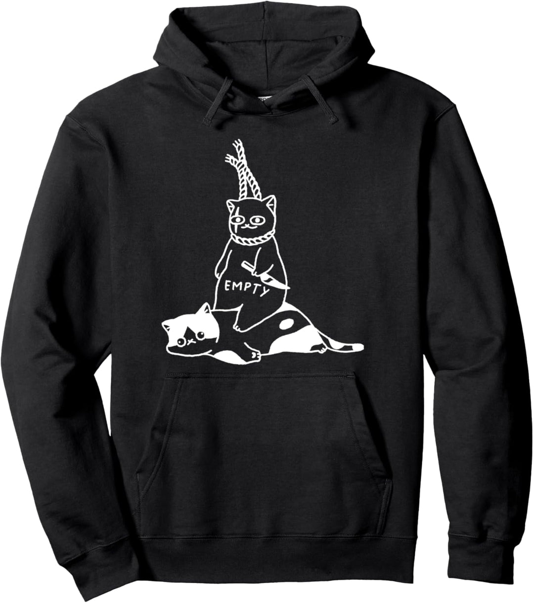 Traurige Depressive Emo Katze Lustiges Geschenk Katzen Fans Pullover Hoodie