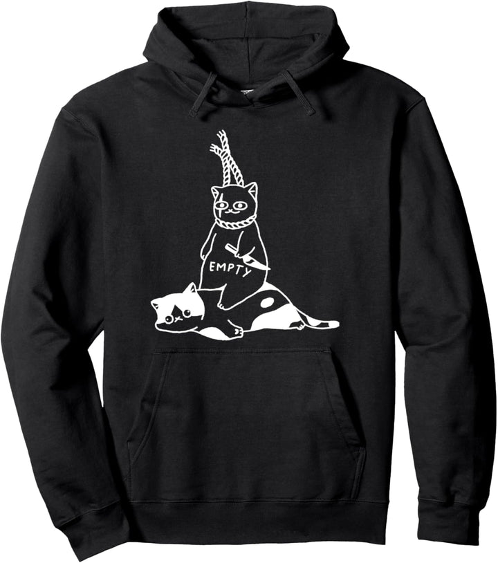 Traurige Depressive Emo Katze Lustiges Geschenk Katzen Fans Pullover Hoodie