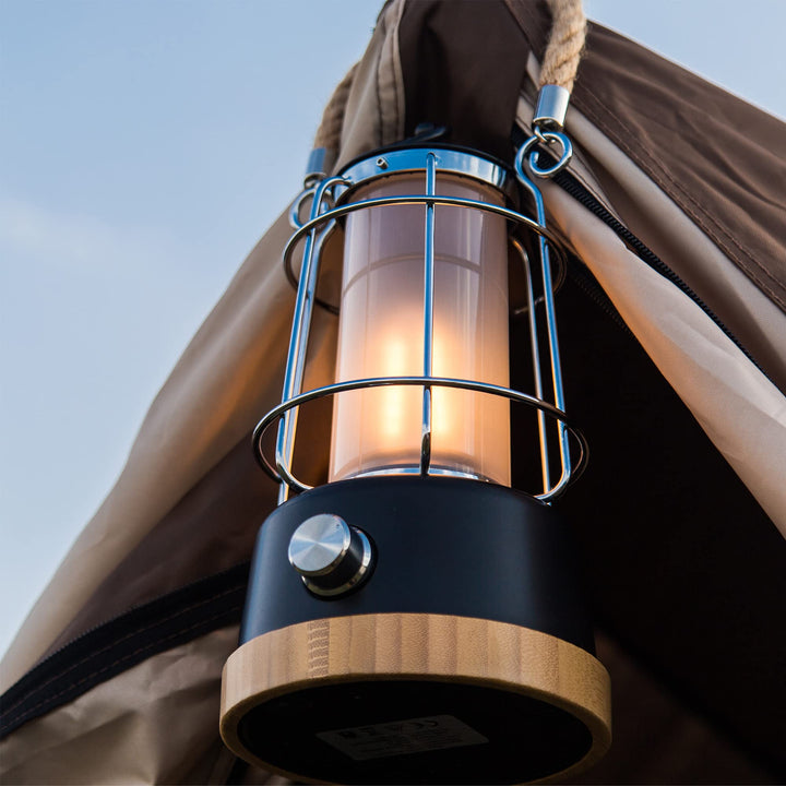 HARPER LIVING Wiederaufladbare LED-Laterne im Retro-Stil, 6 W, 370 Lumen, 5000 mAh, dimmbar, Farbwec