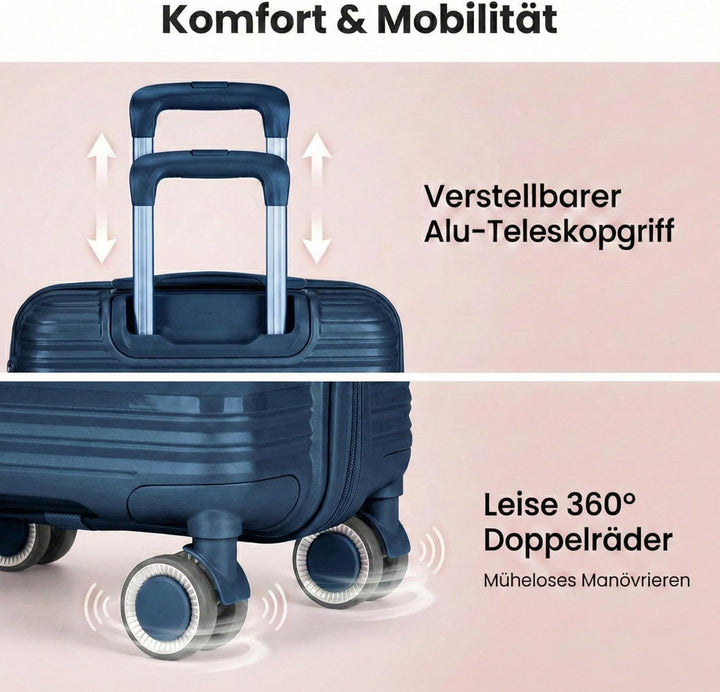 POSH Koffer Gross L 67x45x28 cm - 62L Hartschalenkoffer aus Polypropylen - Ultraleicht 3,2 kg Trolle