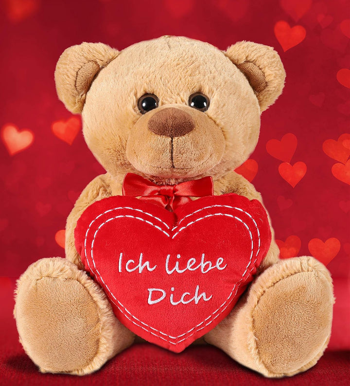 BRUBAKER Teddy Plüschbär mit Herz Rot - Ich Liebe Dich - 35 cm - Teddybär Plüschteddy Kuscheltier Sc