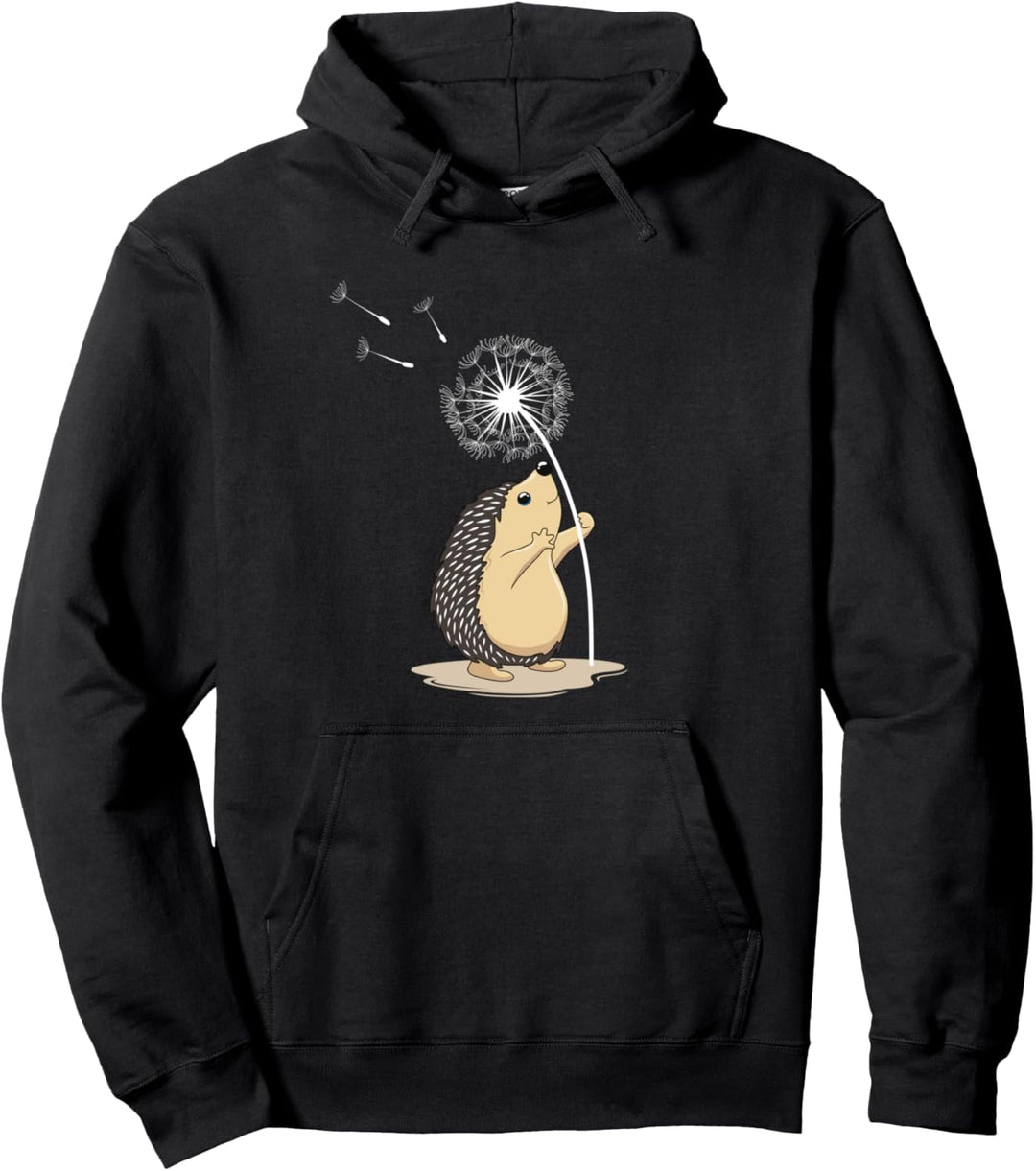 Pusteblume Blumenmotiv Glücksbringer Igel Pullover Hoodie