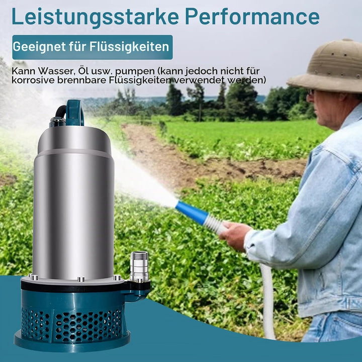 Tauchpumpe für Makita 18V Akku (Keine Batterie), Tragbare Wasserpumpe Sumpfpumpe mit 10m Schlauch, 5