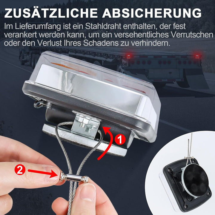 Dinfu kabellose LED Rückleuchten Anhänger mit Magnetfuss 12V-24V LED anhänger licht Set mit 7 Polig