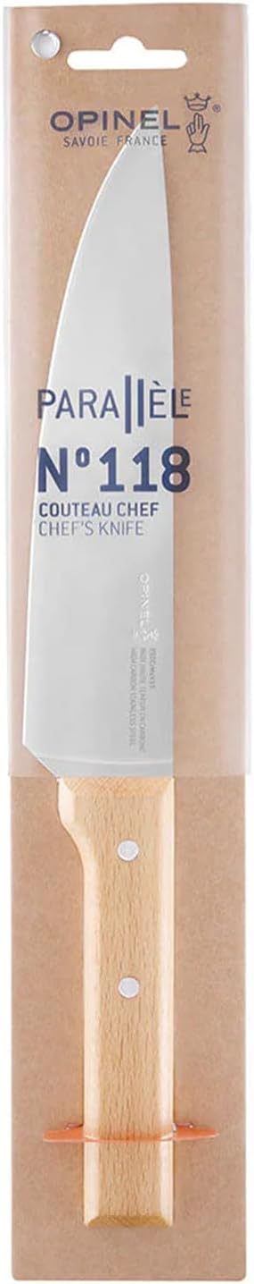 Opinel 1818 Parallele Chefmesser Messer, Buchenholz, Mehrfarbig, One Size