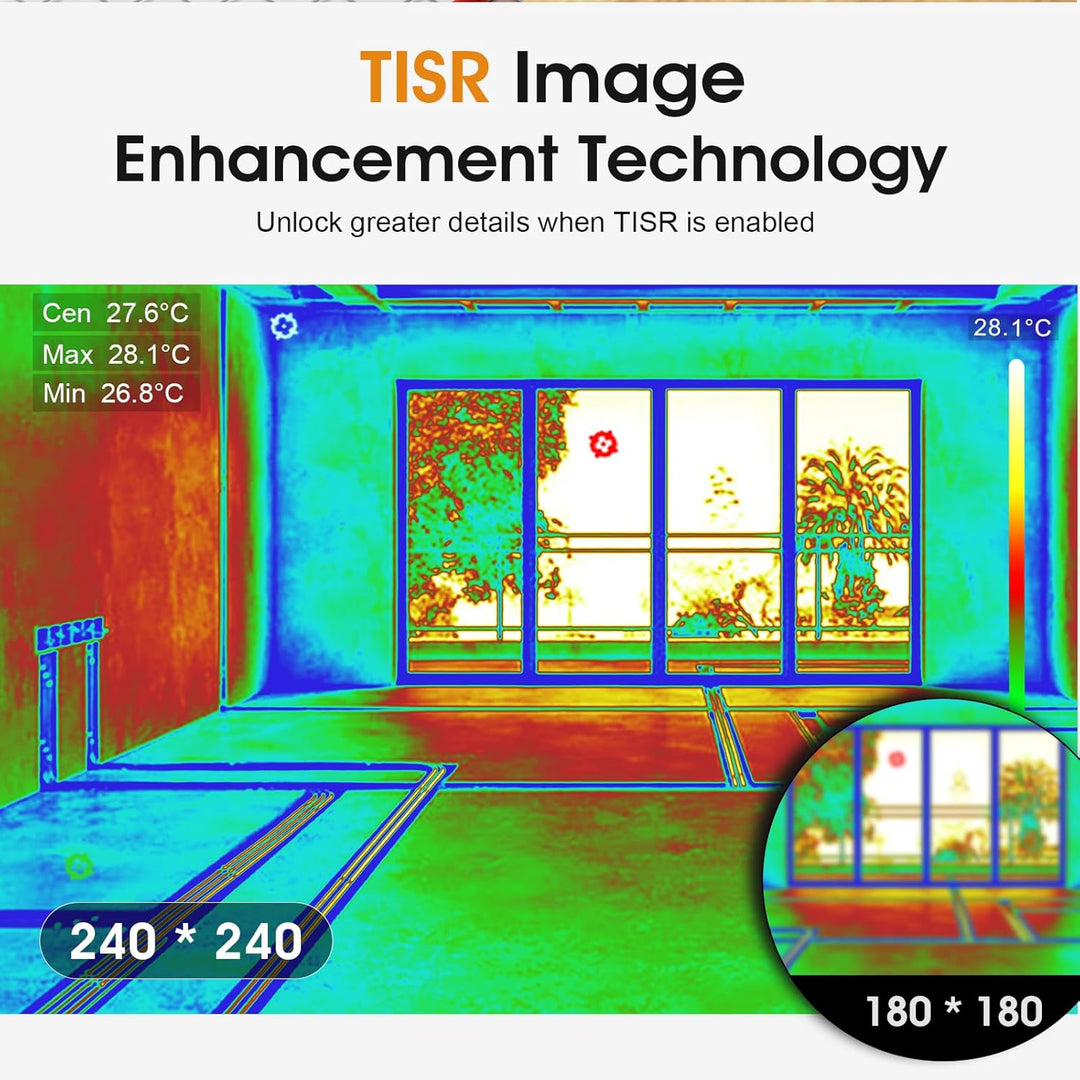 Handheld Wärmebildkamera, 96 * 96 IR Thermal Imaging Camera 25Hz TISR 240 * 240, -20°C bis 550°C, NE