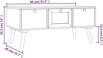 Tavolino da Salotto con Cassetti 80x40x35,5cm Legno Multistrato