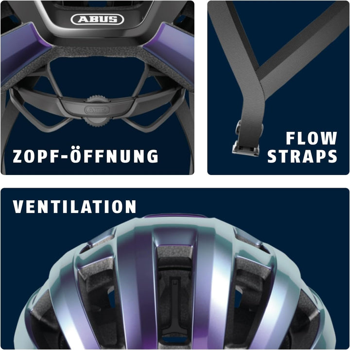 ABUS Rennradhelm PowerDome MIPS - leichter Fahrradhelm mit cleverem Belüftungssystem und Aufprallsch