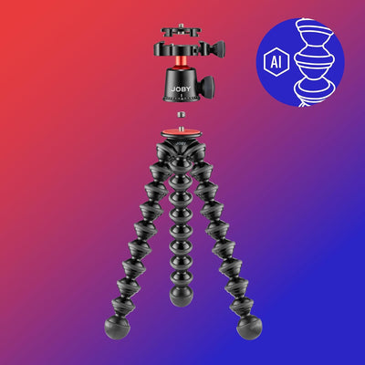 JOBY GorillaPod 3K Pro Kit, Flexibles Profi-Stativ aus Aluminium mit Kugelkopf, QR-Platte, Made in I