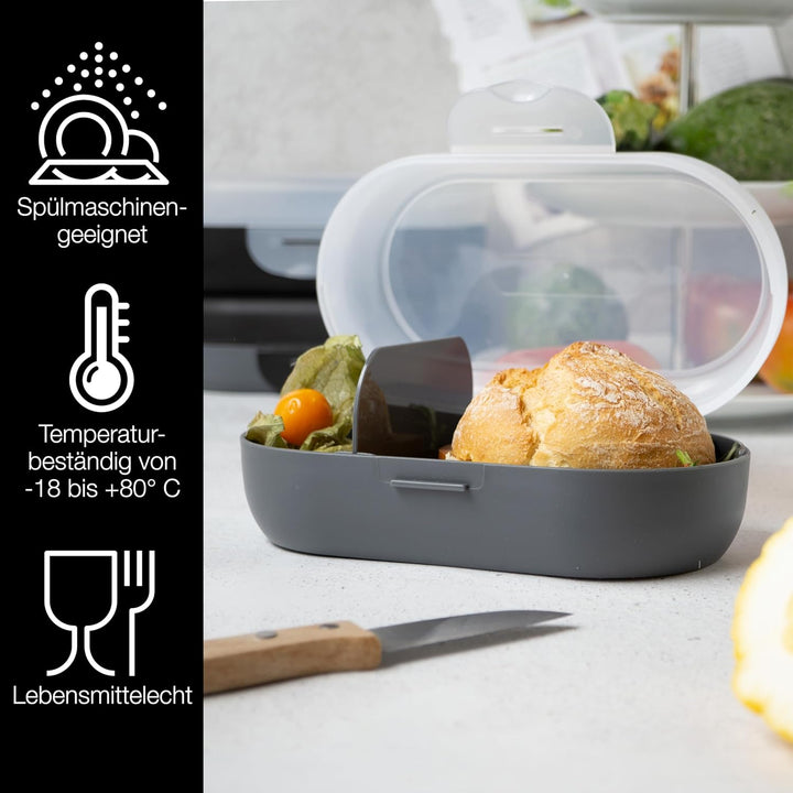 Moritz & Moritz 3x Brotdose mit Fächern - Lunchbox in drei Grössen 700ml, 900ml, 1100ml - Dezente Br