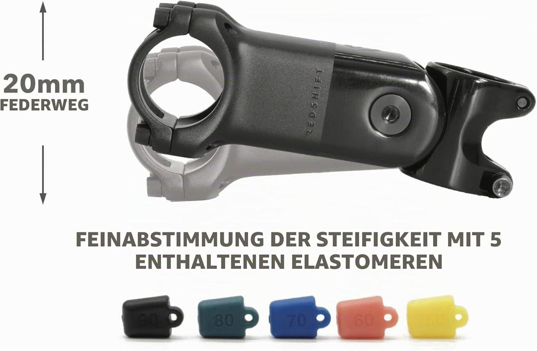REDSHIFT ShockStop PRO Vorbau für Fahrräder, stossdämpfender Fahrradvorbau für Rennräder, Gravelbike