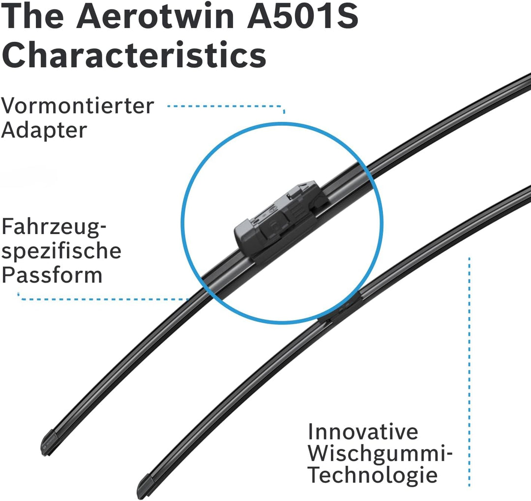 Bosch Scheibenwischer Aerotwin A501S, Länge: 800mm/680mm – Set für Frontscheibe