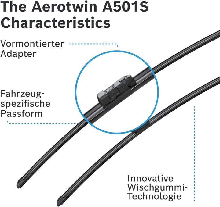 Bosch Scheibenwischer Aerotwin A501S, Länge: 800mm/680mm – Set für Frontscheibe