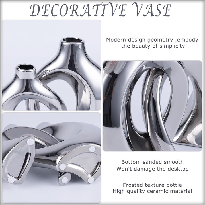 XIAOMAGG Keramik Vase，2er Set Hohle Weisse Moderne Vasen für Nordisches, Vasen Deko, ästhetische Boh