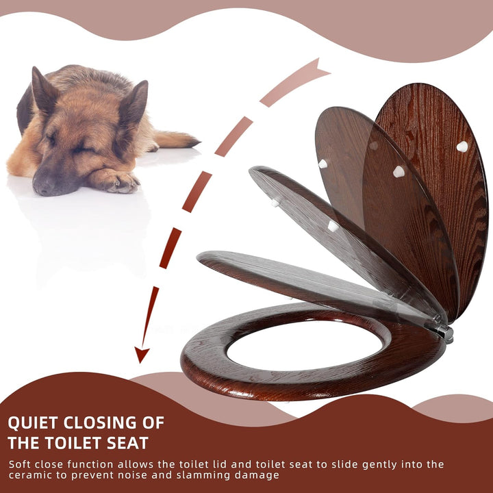 Angel Shield WC-Sitz aus Naturholz, WC-Sitz mit leise geschlossenen und schnell öffnenden Scharniere