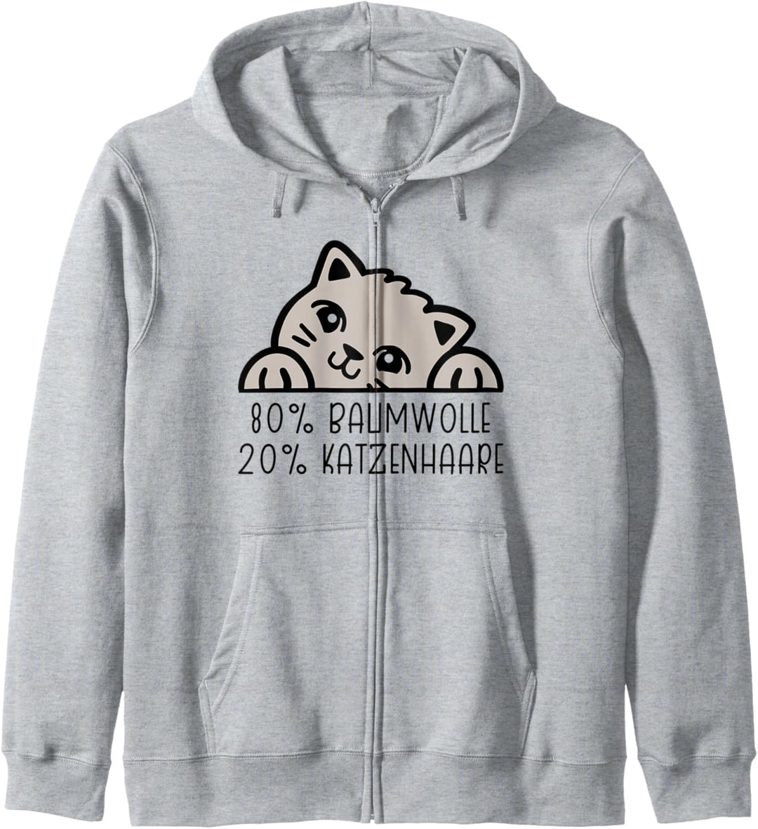 80% Baumwolle & 20% Katzenhaare Kapuzenjacke
