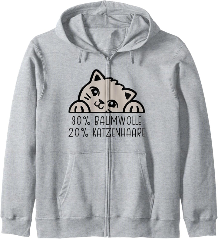 80% Baumwolle & 20% Katzenhaare Kapuzenjacke