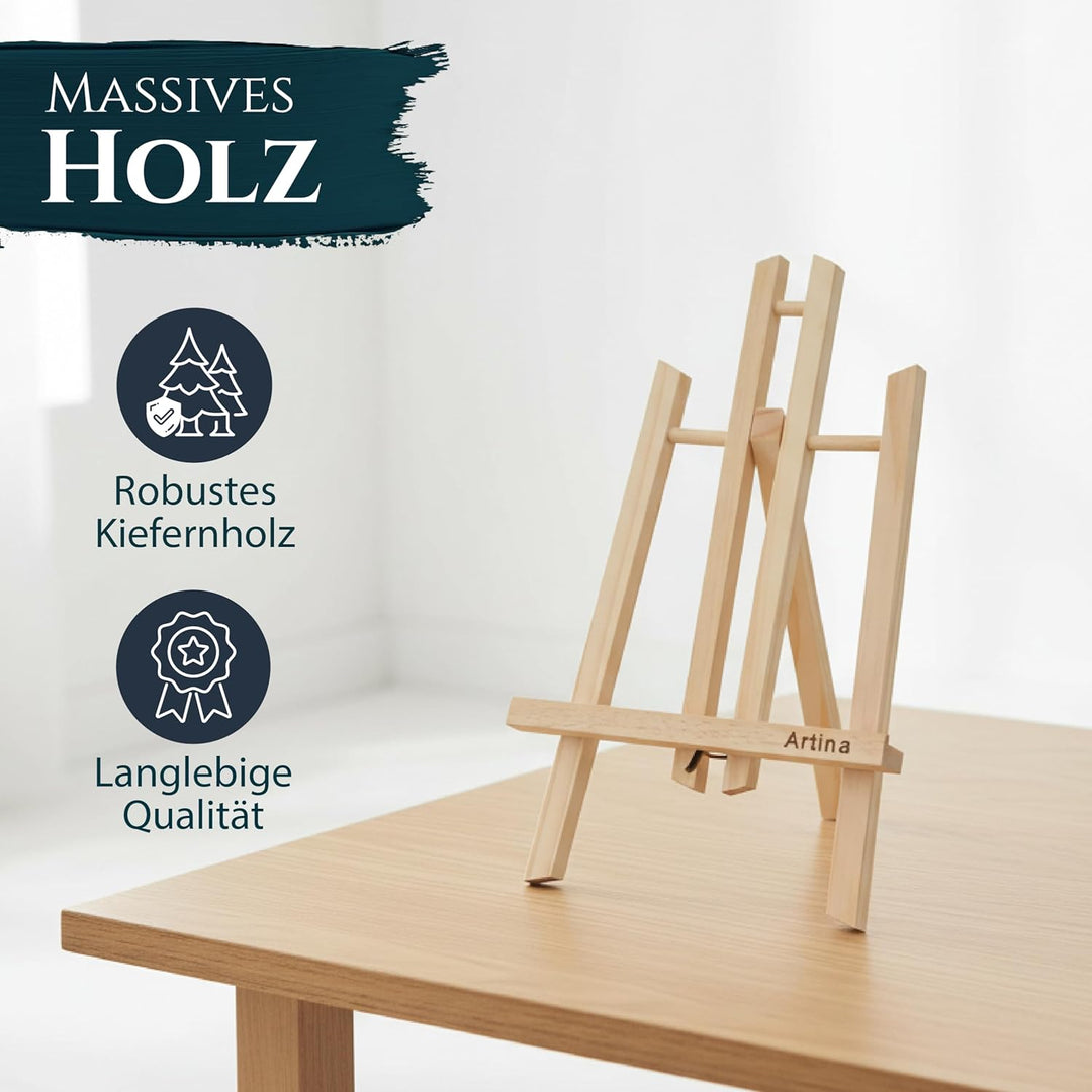 Artina Manchester 2er Set Tischstaffelei klein aus Holz 28cm Mini Präsentationsstaffelei Display-Sta