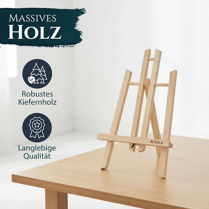 Artina Manchester 2er Set Tischstaffelei klein aus Holz 28cm Mini Präsentationsstaffelei Display-Sta