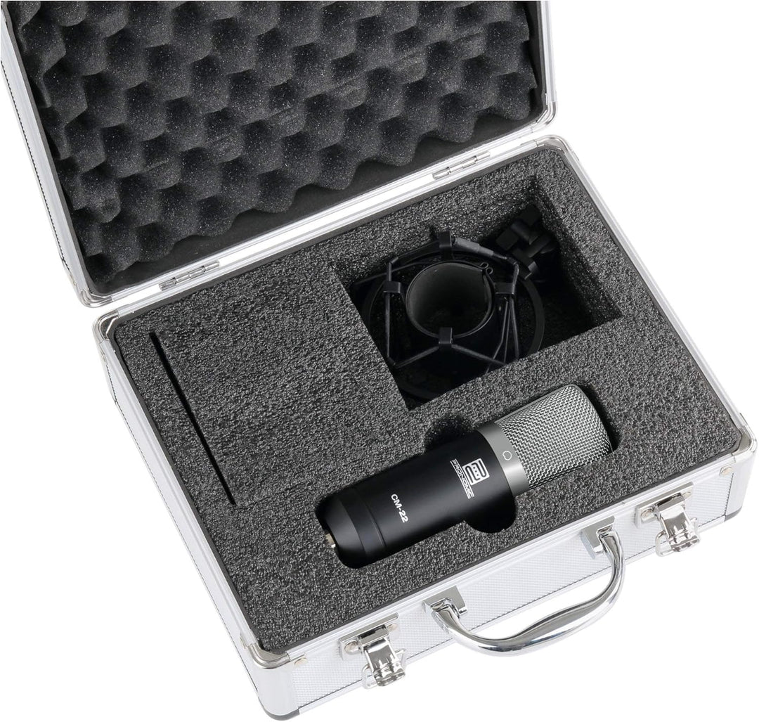 Pronomic CM-22 Studio Grossmembranmikrofon XLR-Kondensatormikrofon inkl. Popkiller SET (inkl. Mikrof