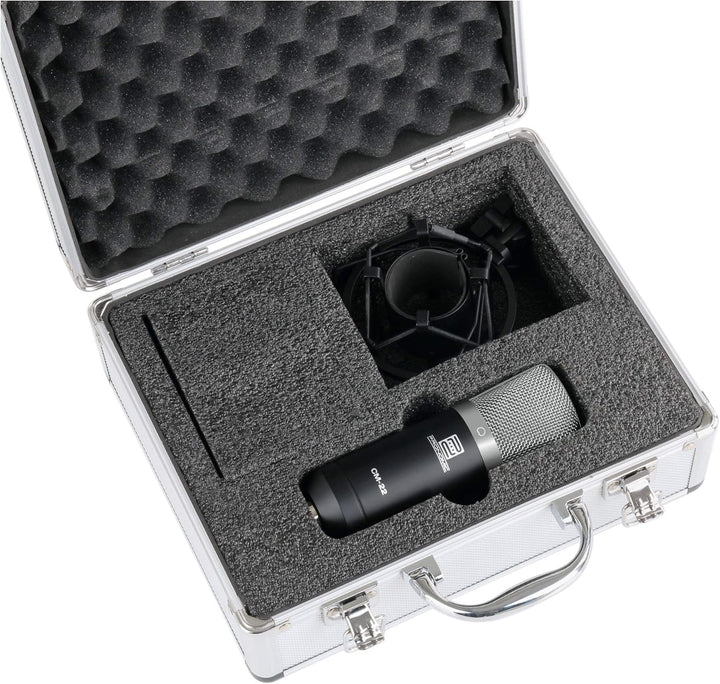 Pronomic CM-22 Studio Grossmembranmikrofon XLR-Kondensatormikrofon inkl. Popkiller SET (inkl. Mikrof