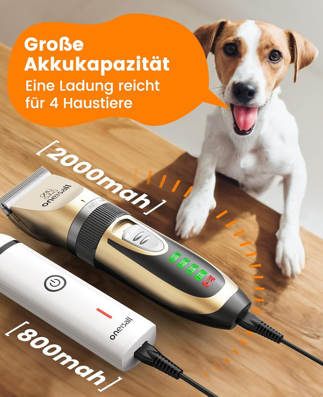 oneisall Hundeschermaschine und Hundepfoten Trimmer Set Leise 2-in-1 Katze Tierhaarschneidemaschine