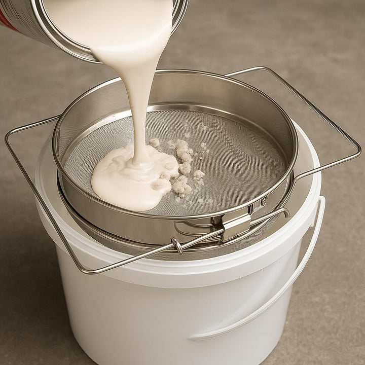 Profi Farbsieb Ø 23,5cm | Lacksieb 24cm-41,5cm Bügel Sieb ausziehbar | Lackfilter 0,7mm, 700my Masch