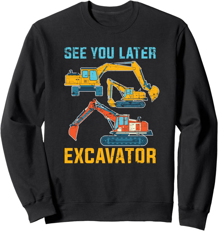 Lustiges Baggerfahrer Bauarbeiter Bagger Kinder Sweatshirt