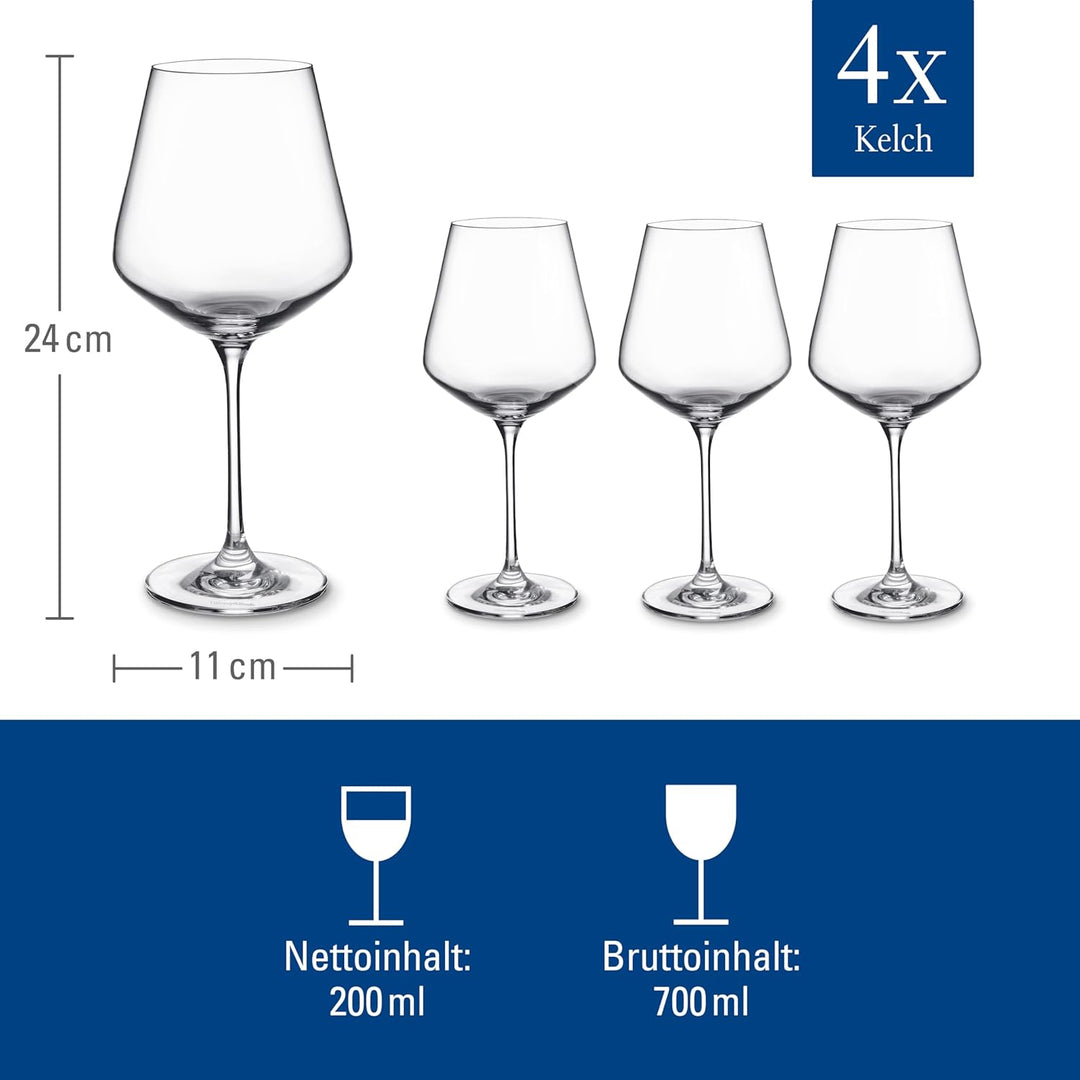 Villeroy und Boch La Divina Burgunder Kelch, Set 4tlg. Glasset, Glas, 4-teilig, 4 4 Stück (1er Pack)