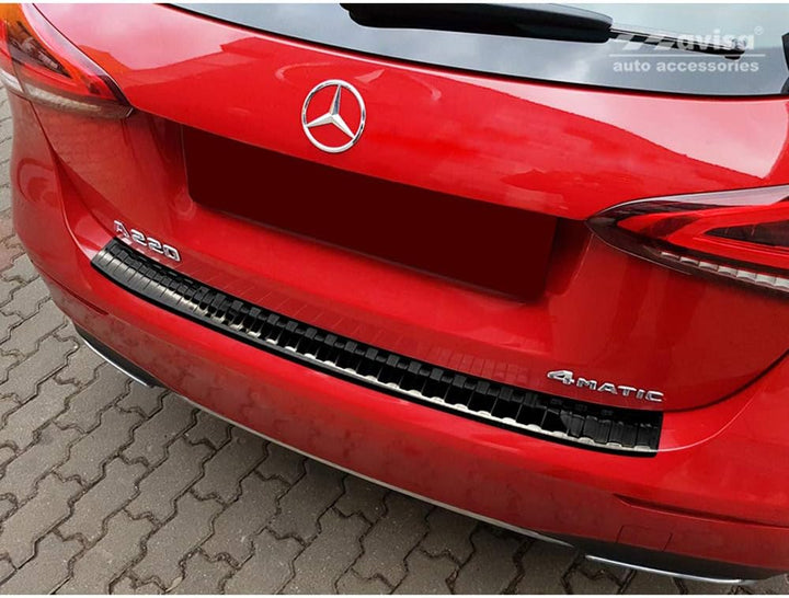 Schwarz Edelstahl Heckstossstangenschutz kompatibel mit Mercedes A-Klasse W177 HB 2018- inkl. AMG &