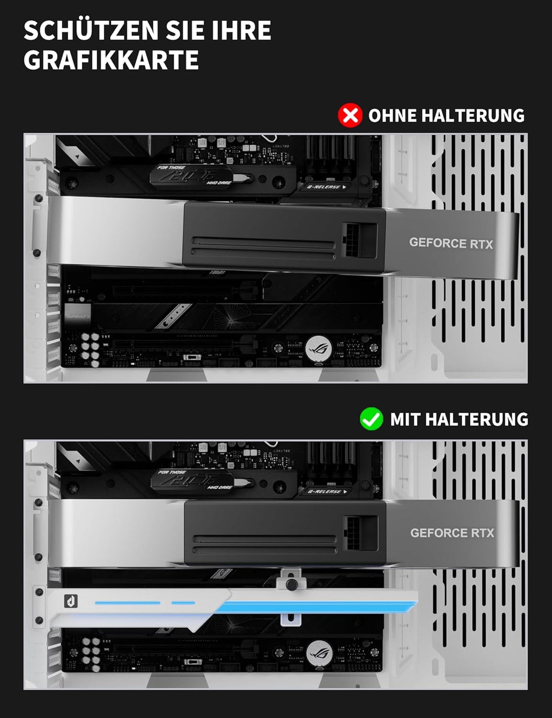 upHere GPU Halterung,ARGB Grafikkarten Halter/GPU Support mit 5V-ARGB-Beleuchtung,Verstellbare Grafi
