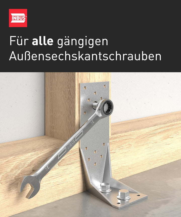 INBUS® 74377 Maul-Ringratschenschlüssel Set 9tlg, 7–19mm 9× (7 – 19 mm), 9× (7 – 19 mm)