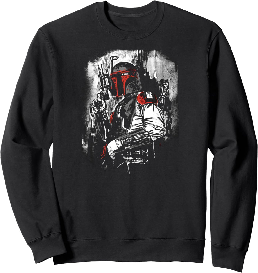 Star Wars Boba Fett Blaster Distressed Portrait Sweatshirt