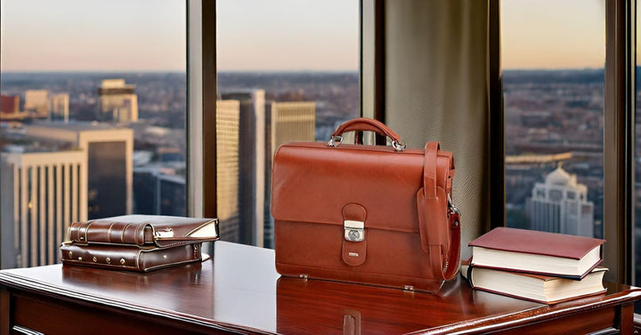 Alassio 47124 - Aktentasche MOCCA, aus echtem Leder, ca. 38 x 30 x 16 cm, cognac