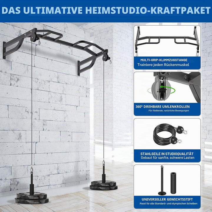Kipika Deckenmontierte Klimmzugstange, Montierte Klimmzugstange, Höhenverstellbar, Ideal für Home Gy