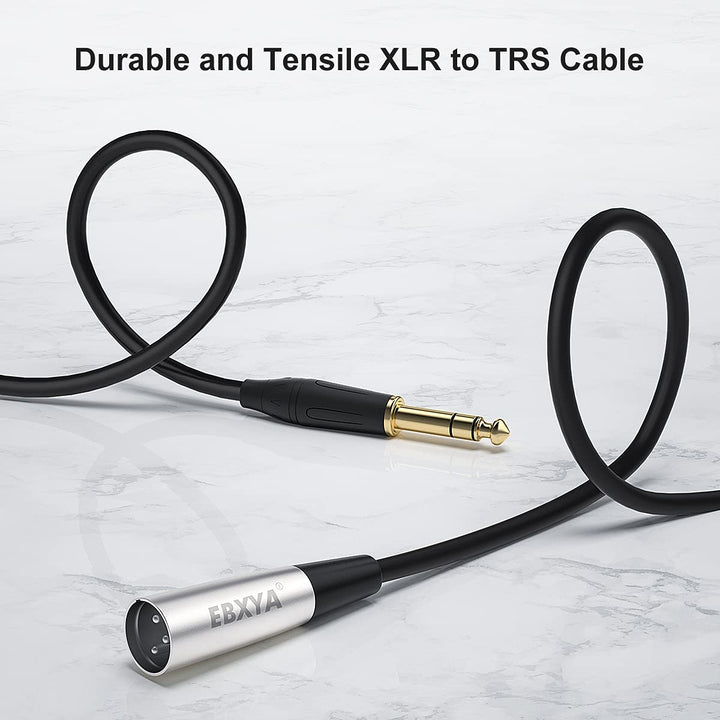 EBXYA XLR auf 6,35 mm Klinke Kabel 1m symmetrisch (3-Pin XLR zu 3-Pol TRS Stereo) für Mikrofon - 2er