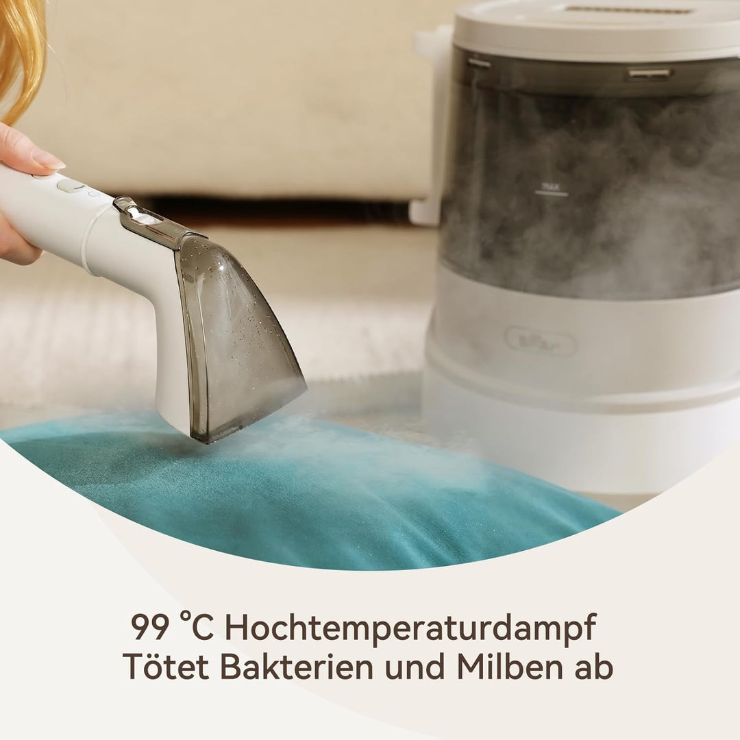 Bear SC 3 Nasssauger Polsterreiniger Gerät, Teppichreiniger Waschsauger Nass Trockensauger mit Dampf