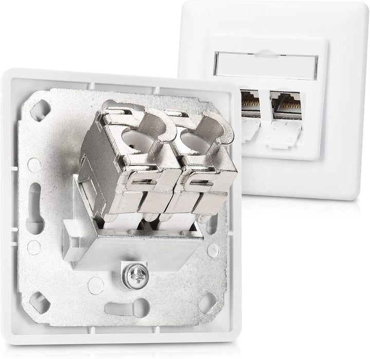 kwmobile 12x Keystone Modul für CAT 6A Kabel - 10 Gbit/s geschirmt Metall Gehäuse Schnappverschluss