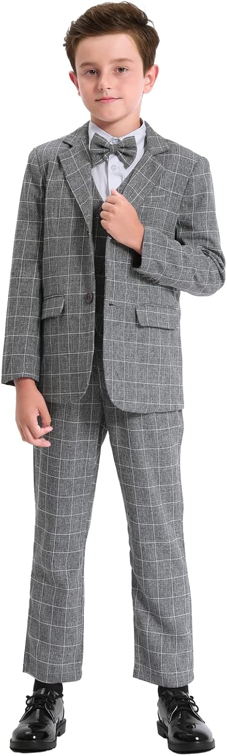 mintgreen Jungen Anzug Blazer 2PCS Gentleman Tuexdo Sätze Blazer + Hose + Fliege 5-12 Jahre 116-122