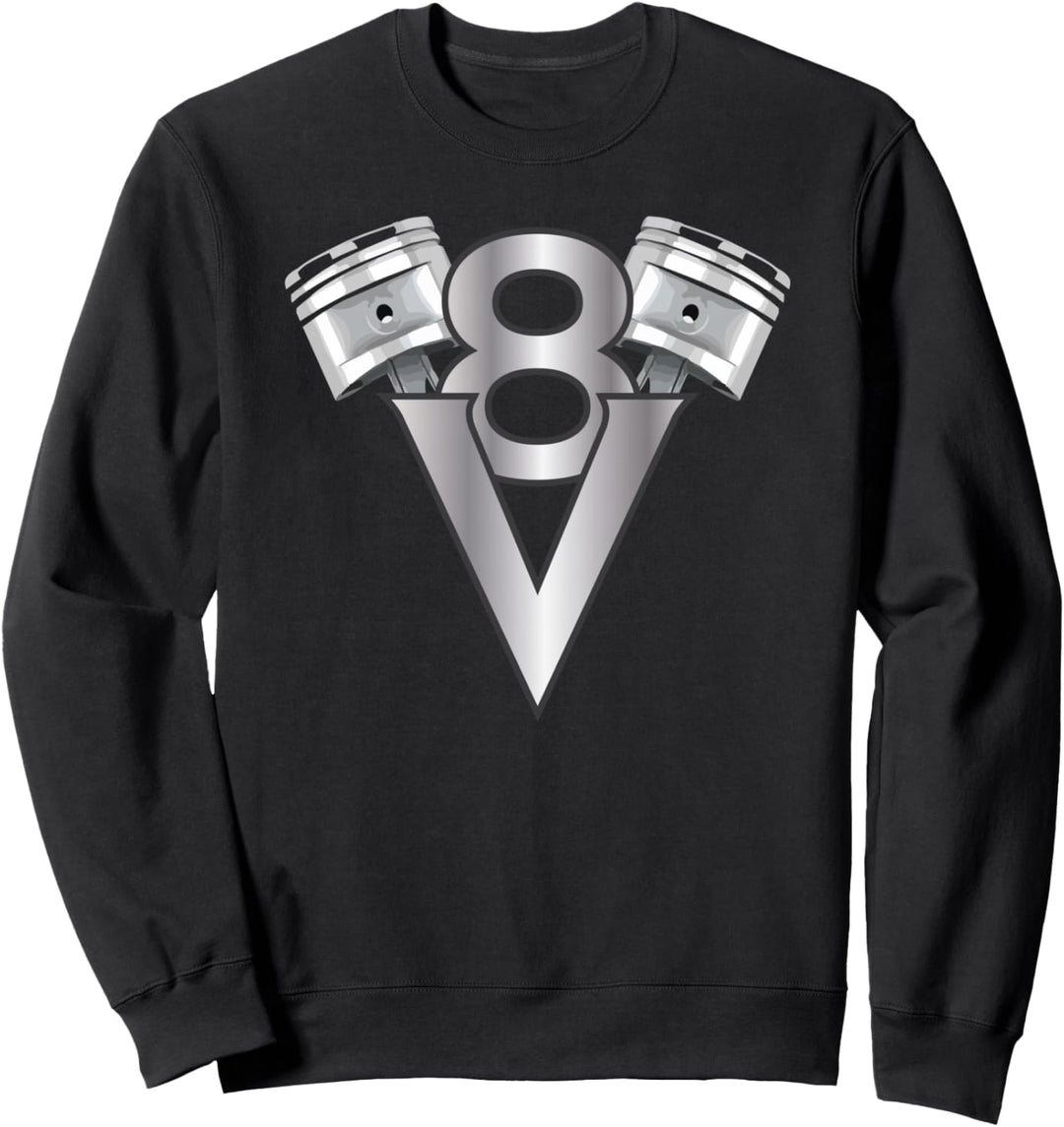 V8 Zylinder Motor Motiv Design für Tuning und Autofans Sweatshirt