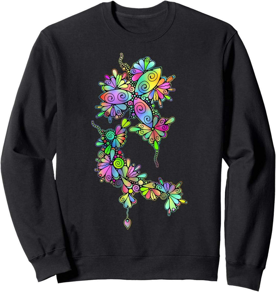 Sketching Art - Fantasy Flowers 3 - Fan Fun Sweatshirt
