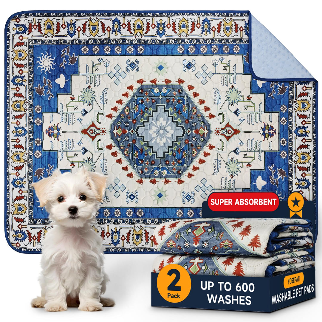 Waschbare Pinkelpads für Hunde,2 Stück,super saugfähig,wiederverwendbar,Welpenunterlagen 60x45cm,sch