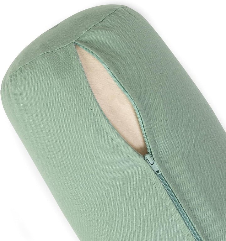 Yoga Studio Bio-Buchweizen-Lotus-Kissen, 23 x 61 cm, Baumwolle, Meditationskissen mit YKK-Reissversc