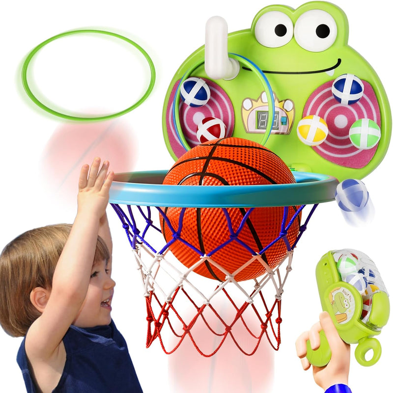 BuzzoXerex Basketballkorb Indoor, Mini Hoop Kinder mit LED Zähler, Multifunktional Mini Basketballko