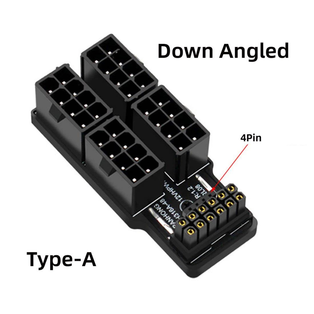 chenyang ATX 8Pin 4 Port zu 12VHPWR ATX3.0 PCI-E 5.0 16Pin Power Modular Adapter 90 Grad nach unten